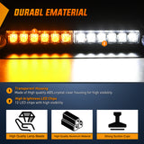Nilight 12LED Traffic Advisor Strobe Light Bar Amber White Emergency Warning Hazard Safety Dash Front/Rear Windshield Flashing Lights for Cars Trucks Police Firefighter Plow Construction Vehicles