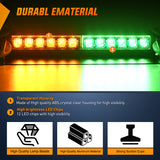 Nilight 12LED Traffic Advisor Strobe Light Bar Amber Green Emergency Warning Hazard Safety Dash Front/Rear Windshield Flashing Lights for Cars Trucks Police Firefighter Plow Construction Vehicles