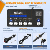 Nilight 2PCS 70 Inch Emergency Strobe Light Strip with Controller 864 LED Amber White Running Board Lights Flexible Side Flashing Warning Caution Safety Waterproof for Truck Construction Pickup