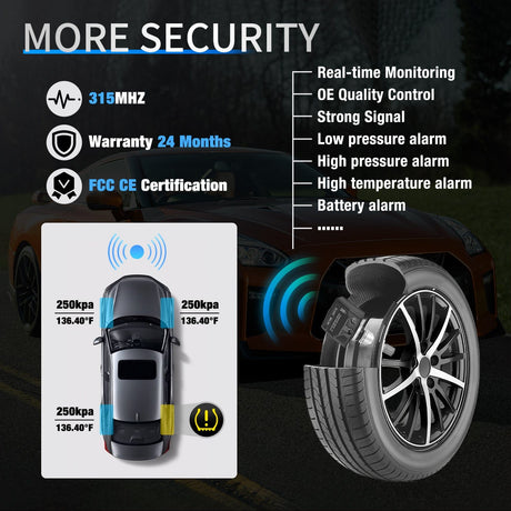 inflator 2004 2005 2006 2007 2008 2009 2010 2011 2012 2013 2014 2015 2016 2017 2018 Nissan Titan Xterra Sentra Infiniti G35 EX35 315Mhz Tire Pressure Monitor Sensor