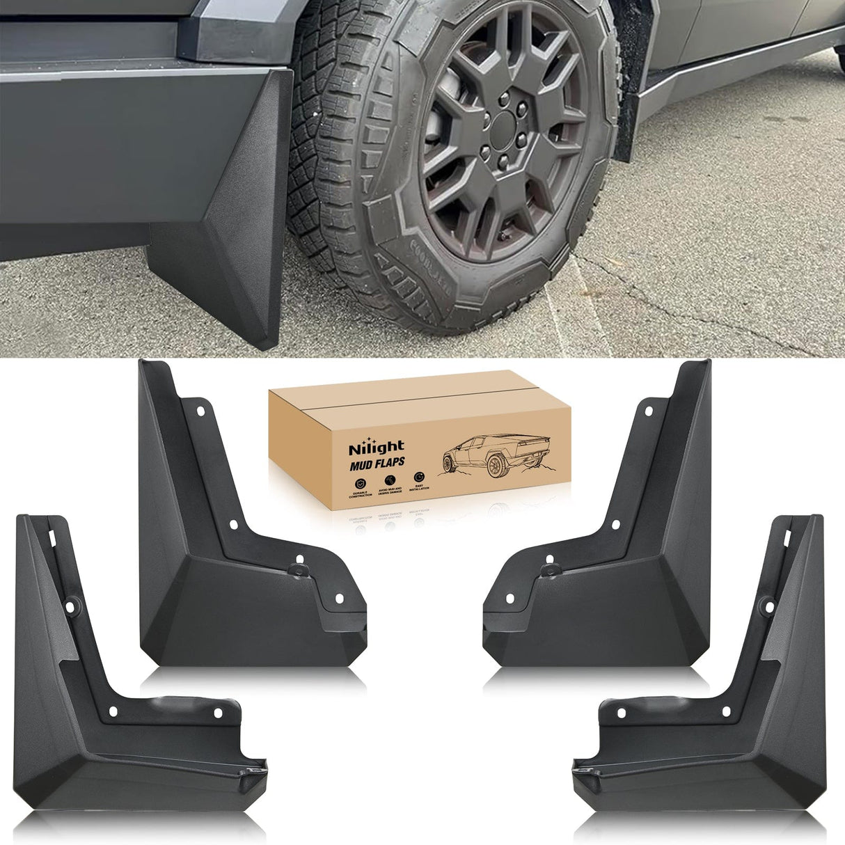 Nilight Mud Flaps for Tesla Cybertruck 2023 2024 2025