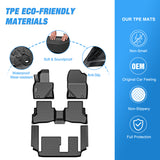 Floor Mats for Mazda CX-9 CX9 (7 Seat Only) 2016 2017 2018 2019 2020 2021 2022 2023 All Weather Custom Fit Heavy Duty Floor Liners