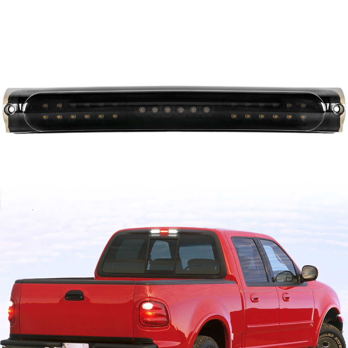 Nilight Third Brake Light Tail High Mount 3rd Stop Cargo Reverse Lights Smoked Lens Compatible with Ford F150 1997 1998 1999 2000 2001 2002 2003 F-150 Heritage 2004 Pickup Truck Rear Cab Lamp