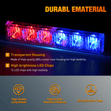 Nilight 12LED Emergency Strobe Traffic Advisor Light Bar 2 in 1 Red Blue Dash Warning Safety Flashing Lights Front/Rear Windshield Construction Lights for Trucks Cars Plow Police Firefighter Vehicles