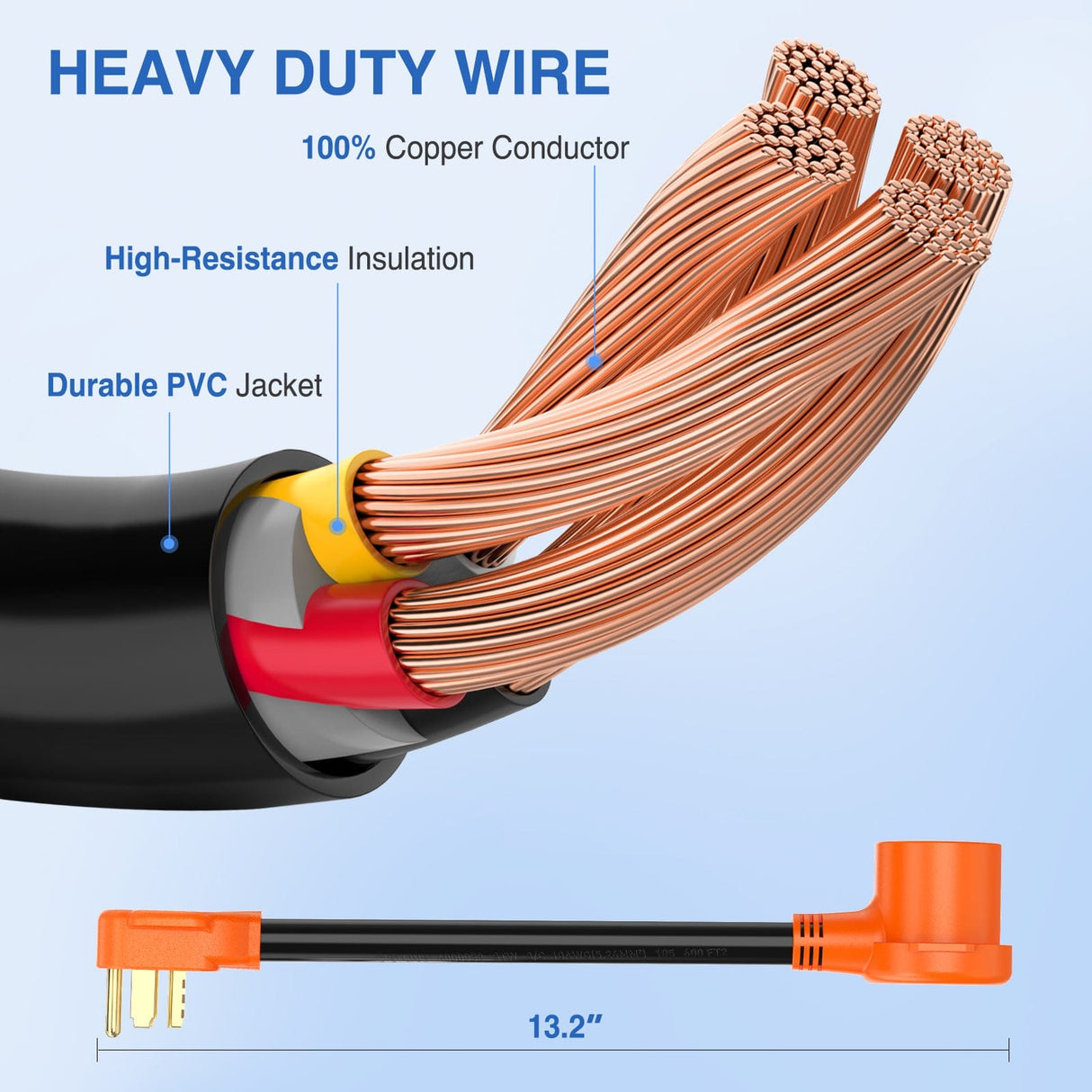 30 Amp to 30 Amp 4 Prong  Dryer Adapter Cord Nilight