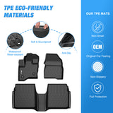 Floor Mats for Ford Flex 2009 2010 2011 2012 2013 2014 2015 2016 2017 2018 2019 All Weather Custom Fit Heavy Duty Floor Liners