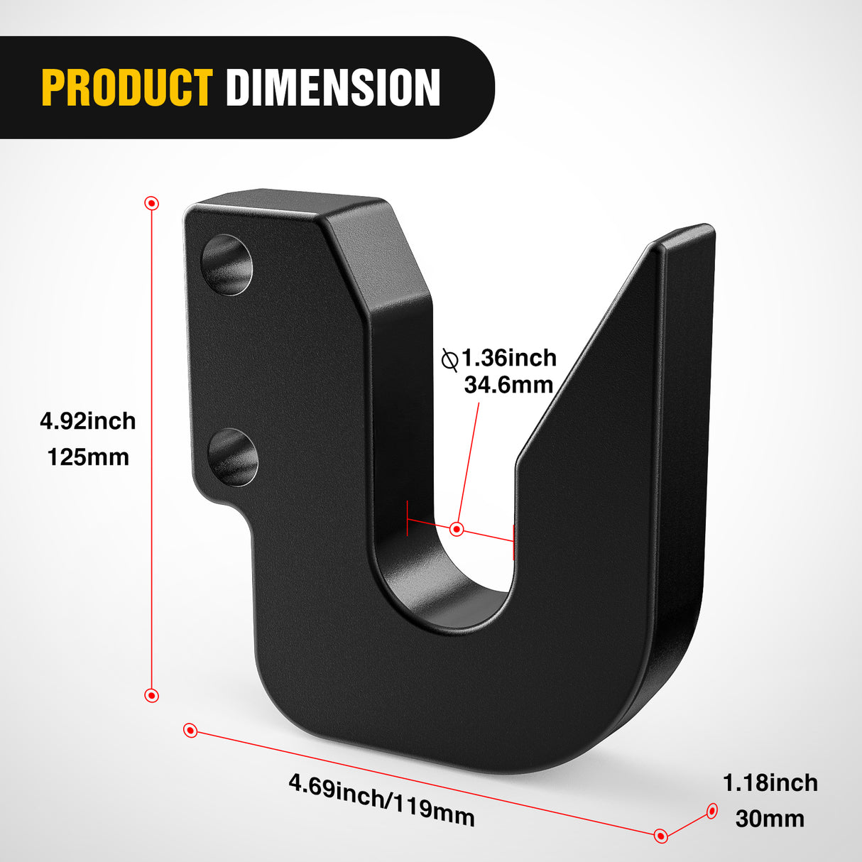 Tractor Hook Quick Hitch Top Hook for Cat 1 Fit for Harbor Freight Tow Hook Up 3 Point Quick Attach Category Black Powder Coated Replaces HW14-11-37 and HF141137