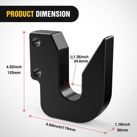 Tractor Hook Quick Hitch Top Hook for Cat 1 Fit for Harbor Freight Tow Hook Up 3 Point Quick Attach Category Black Powder Coated Replaces HW14-11-37 and HF141137