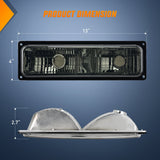 Nilight Headlight Assembly Compatible with 1988 1989 1990 1991 1992 1993 1994 1995 1996 1997 1998 Chevrolet GMC C10 C/K 1988-1999 Silverado Suburban Sierra Blazer Tahoe Yukon Smoke Lens Bumper Lights