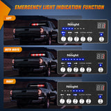 Nilight 144LED Traffic Advisor Strobe Light Bar with Controller Red White Emergency Warning Lights Hazard Interior Front/Rear Windshield Flashing for Cars Plow Trucks Construction Vehicles