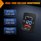 12V USB Charger PD Type C and USB Quick Charge with LED Voltmeter Nilight