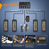 Nilight 4PCS LED Strobe lights 12V 24V Sync Feature Red White 24LED Emergency Hazard Warning Lights with Controller Hard Wire or Cigarette Lighter Plug for Car Truck RVs Campers