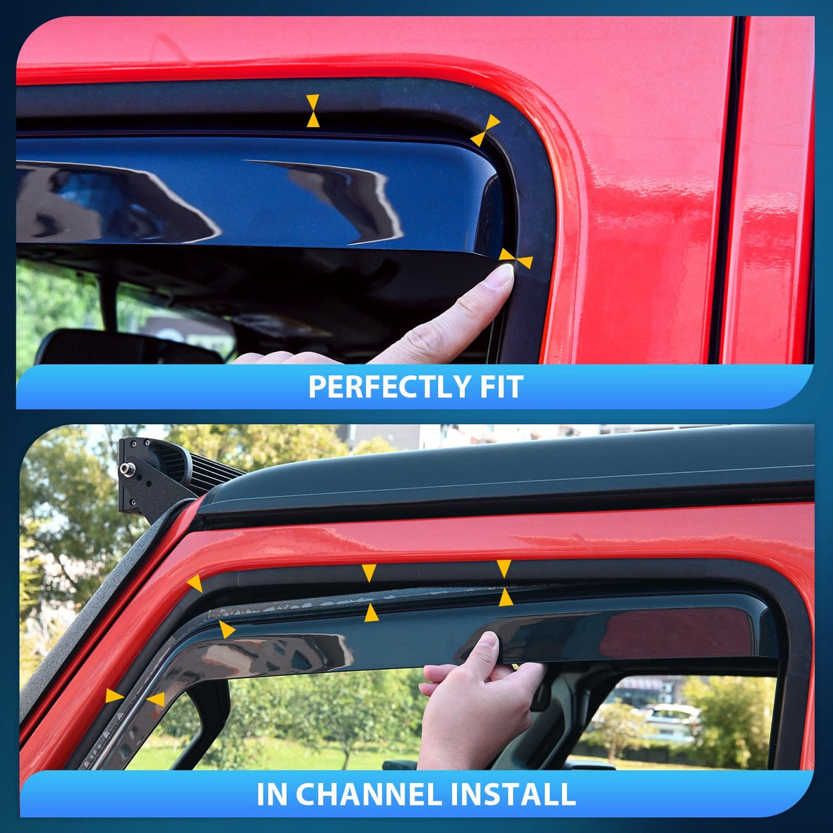Rain Guards Rain Guards for Chevy Silverado/Sierra 2500HD/3500HD 2020 2021 2022 2023 2024 2025 Crew Cab Original Window Deflectors, Vent Window Visors-4PCS