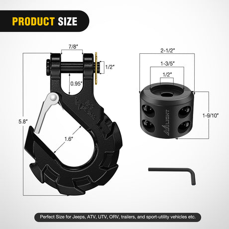 winch hook 3/8 inch Grade 70 Winch Hook Black