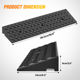 Nilight 3.6Inch Rise Curb Ramps, Heavy Duty Rubber Driveway Threshold Shed Ramp for Sidewalk Cars Lawn Mower Wheelchairs Motorcycles, 3300lbs Load Capacity