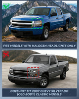 Headlight and Taillight Assembly Compatible with 2007 2008 2009 2010 2011 2012 2013 Silverado 1500 2007-2014 Silverado 2500HD 3500HD Black Housing Amber Reflector with Red Housing Tail Light