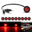 3/4 inch Red Round LED Marker Lights 3 Connectors (10 Pcs) Nilight