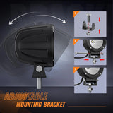 3 Inch 10W 1080LM Flood Round Built-in EMC LED Work Lights (Pair) | 18AWG DT Wire Nilight