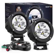 3 Inch 15W 1550LM Spot Round Built-in EMC LED Work Lights (Pair) | 16AWG DT Wire