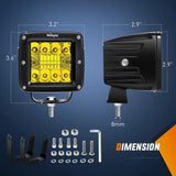 3 Inch 42W Amber Cube Spot Flood LED Pods (Pair) | 12FT Wire 3Pin Switch Nilight