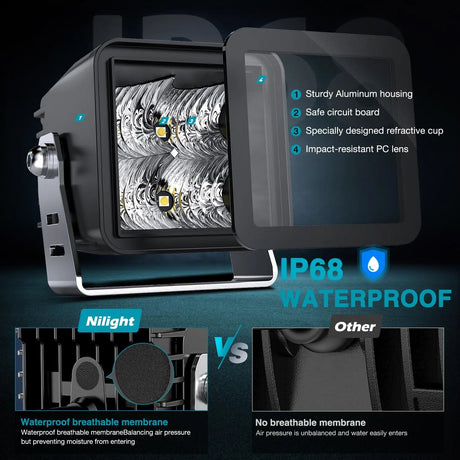 3 Inch 4LED Built-in EMC Flood LED Pod Lights (Pair) Nilight