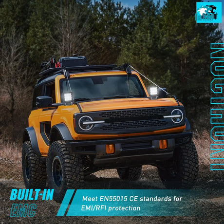 3 Inch 9LED Square Flood Built-in EMC LED Pod Lights (Pair) Nilight