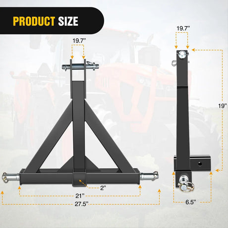 3 Point 2 Inch Trailer Hitch Kit For Category 1 Heavy Duty Tractor Nilight