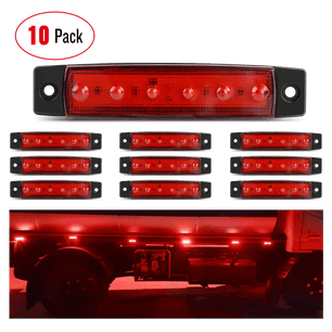 Trailer Light 3.8” 6 LEDs Red Side Marker Lights (10 Pcs)