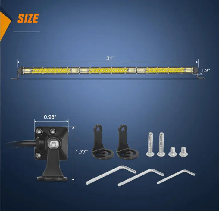 30 inch 234W 78LED Single Row Ultra-Slim Spot Flood LED Light Bars Nilight