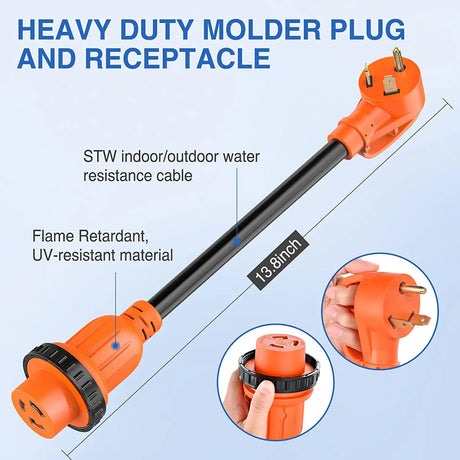 30AMP to 30AMP RV Locking Adapter Cord Nilight