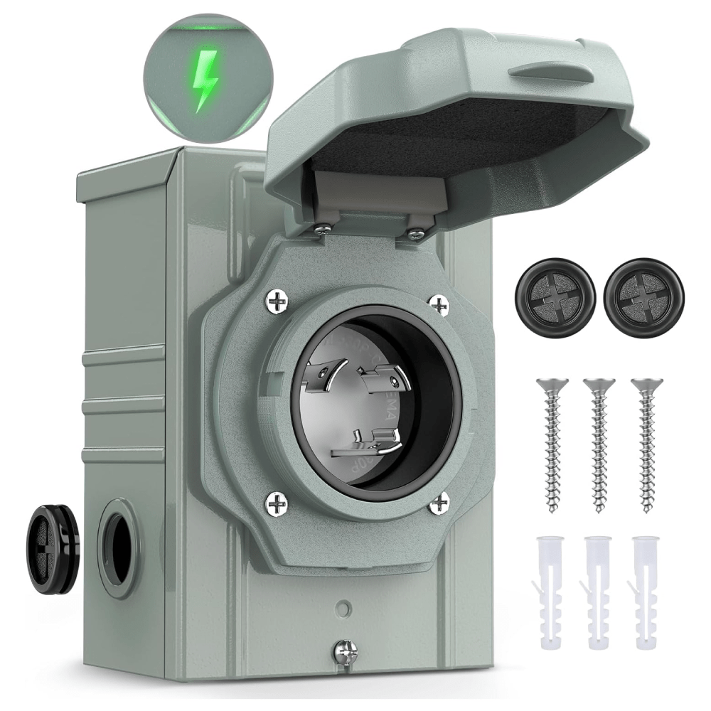 30 Amp 3 Prong Generator Power Inlet Box Nilight