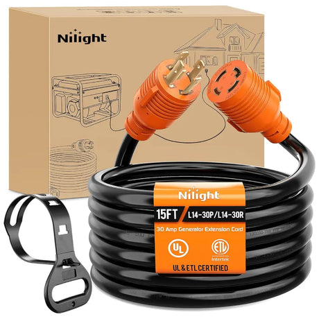 30Amp 15FT Generator Extension Cord Nilight