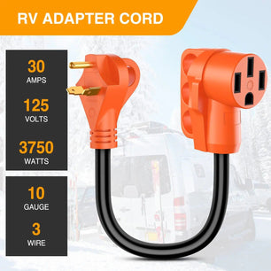 RV Parts 30Amp to 50Amp RV Plug Adapter