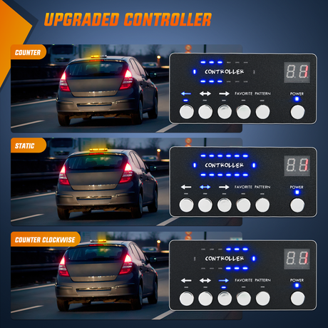 Nilight 42 LED Roof Top Strobe Lights Hazard Emergency Safety Warning Flashing Light Bar w/Control Panel Magnetic Mount 12V 24V Car Truck Tractor Snow Plow Construction Vehicles