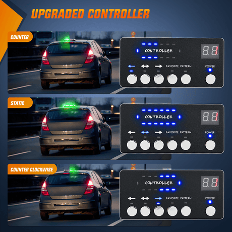 Roof Top strobe light 42 Leds Roof Top Green White Emergency Strobe Light Control Panel Magnetic Mount