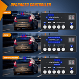 42 Leds Roof Top Blue Red Emergency Strobe Light Control Panel Magnetic Mount
