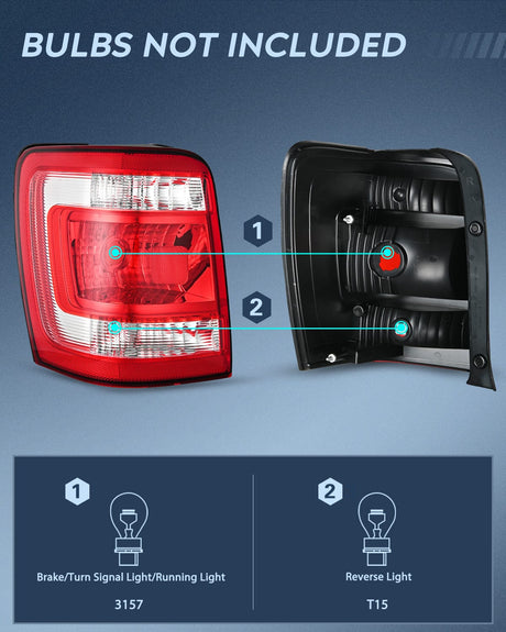 Nilight Taillight Assembly Compatible with 2008 2009 2010 2011 2012 Ford Escape Tail Lights Rear Lamp Replacement OE Style Driver and Passenger Side