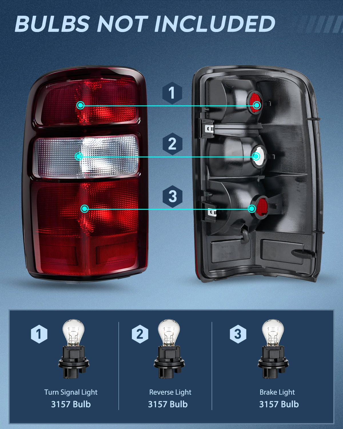 Nilight Taillight Assembly Compatible with 2000 2001 2002 2003 2004 2005 2006 Chevy Tahoe Suburban GMC Yukon Tail Light OE Style Rear Lamp Replacement Driver and Passenger Side