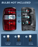 Nilight Taillight Assembly Compatible with 2000 2001 2002 2003 2004 2005 2006 Chevy Tahoe Suburban GMC Yukon Tail Light OE Style Rear Lamp Replacement Driver and Passenger Side