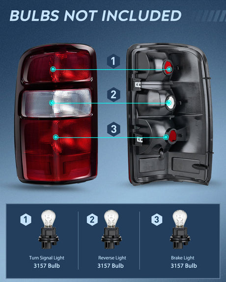 Nilight Taillight Assembly Compatible with 2000 2001 2002 2003 2004 2005 2006 Chevy Tahoe Suburban GMC Yukon Tail Light OE Style Rear Lamp Replacement Driver and Passenger Side