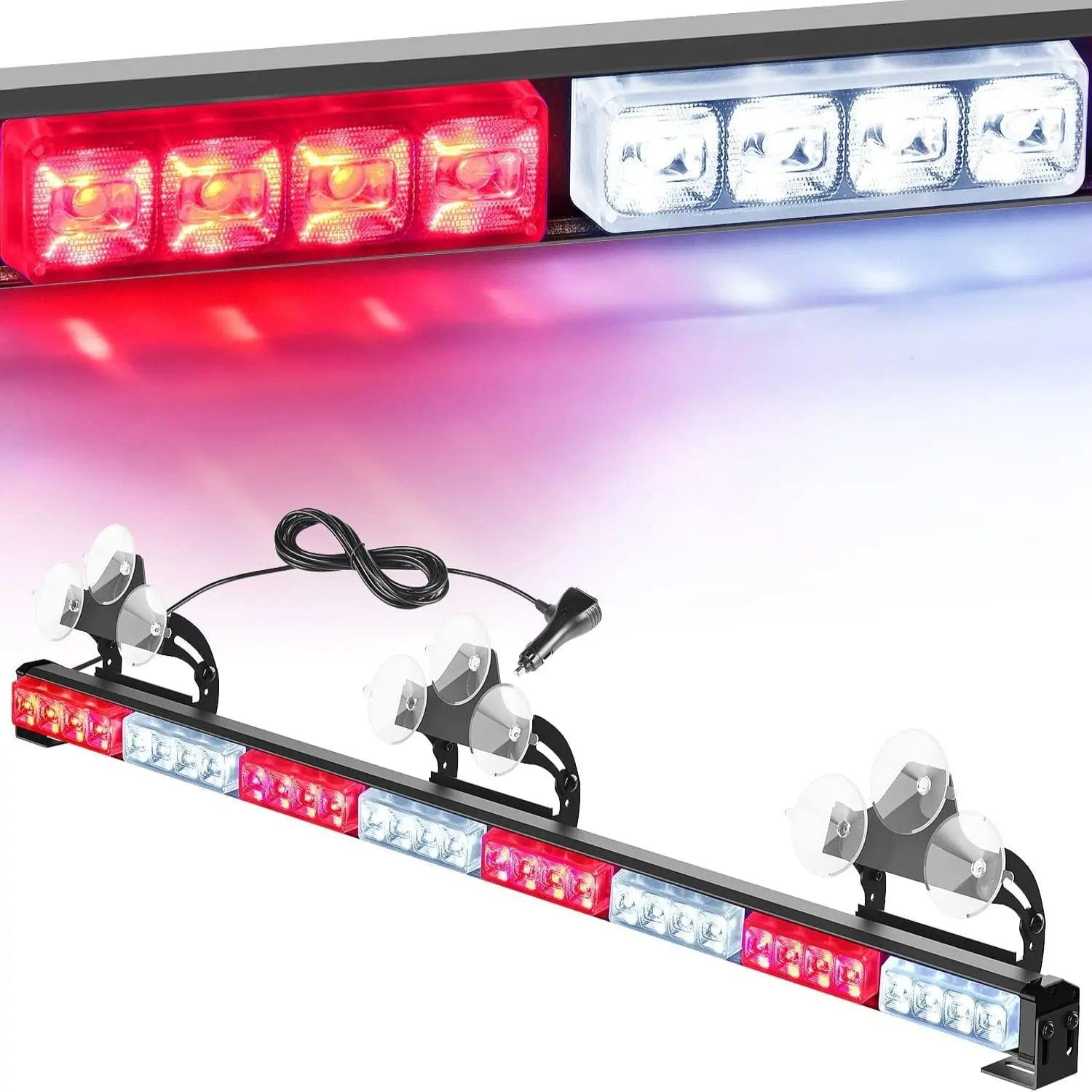 led strobe light 35" 32 Leds Traffic Advisor Strobe Red White Light Bar