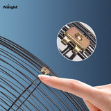 Industrial electric oscillating fans for automatic cleaning of ceilings, light fixtures, ducts and other overhead structures exposed to fibrous airborne contaminants
