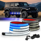 Nilight 2PCS 70 Inch Emergency Strobe Light Strip 1125 LED Running Board Lights Blue White Flexible Side Flashing Warning Caution Safety Waterproof for Truck Construction Vehicles Pickup