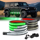 Nilight 2PCS 70 Inch Emergency Strobe Light Strip 1125 LED Running Board Lights Green White Flexible Side Flashing Warning Caution Safety Waterproof for Truck Construction Vehicles Pickup