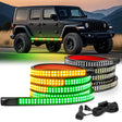 Nilight 2PCS 70 Inch Emergency Strobe Light Strip 1125 LED Running Board Lights Amber Green Flexible Side Flashing Warning Caution Safety Waterproof for Truck Construction Vehicles Pickup