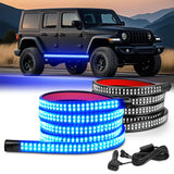 Nilight 2PCS 70 Inch Emergency Strobe Light Strip 1125 LED Running Board Lights Blue Flexible Side Flashing Warning Caution Safety Waterproof for Truck Construction Vehicles Pickup