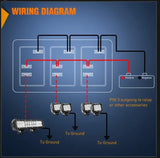 3Gang Aluminum 3Pin ON/Off Blue Led Rocker Switch Panel Nilight