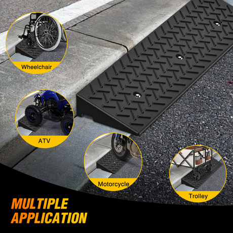 Nilight 3.6Inch Rise Curb Ramps, Heavy Duty Rubber Driveway Threshold Shed Ramp for Sidewalk Cars Lawn Mower Wheelchairs Motorcycles, 3300lbs Load Capacity