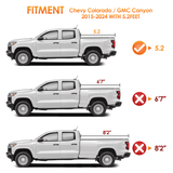 5.2ft Soft Roll Up Truck Bed Cover for Chevy Colorado / GMC Canyon 2015-2022 Nilight