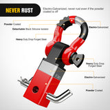 Nilight Shackle Hitch Receiver 2Inch 45000 LBs Breaking Strength 3/4inch D Ring w/Trailer Pin Heavy Duty Solid Recovery Towing Kit for Trucks Jeeps Off-Road